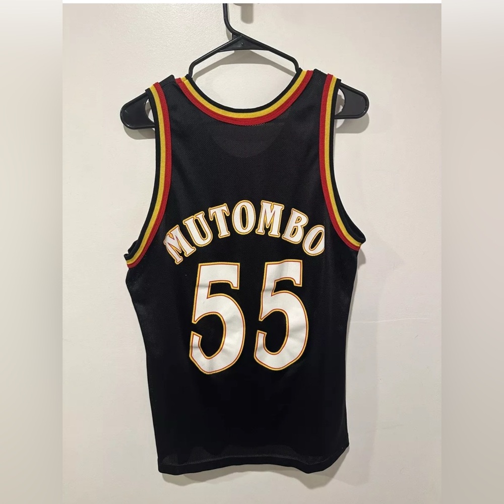 Dikembe Mutombo #55 Champion Jersey Size 40 Medium Atlanta Hawks Vintage Rare
